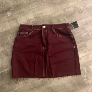 Maroon jean skirt